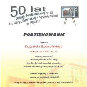 Podziękowania dla Pana Krzysztofa za pomoc