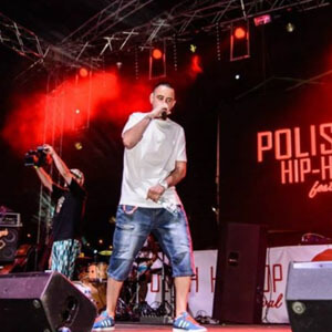 Artysta na scenie podczas festiwalu